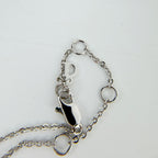 Dior Logo Rhinestone Necklace Plated Silver Clear Vintage — view 6