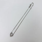 Dior Logo Rhinestone Necklace Plated Silver Clear Vintage — view 2