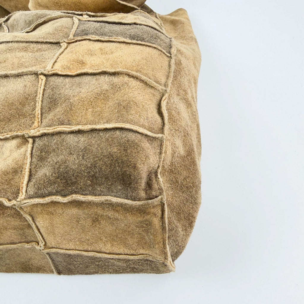 Chanel Patchwork Shoulder Bag Suede Brown Beige Seal Vintage — view 8