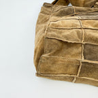Chanel Patchwork Shoulder Bag Suede Brown Beige Seal Vintage — view 7