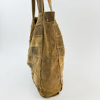 Chanel Patchwork Shoulder Bag Suede Brown Beige Seal Vintage — view 4