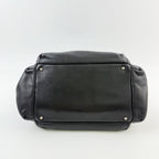 Chanel Quilted CC Logo Gathered Chain Shoulder Bag Leather Black Silver Seal — view 6