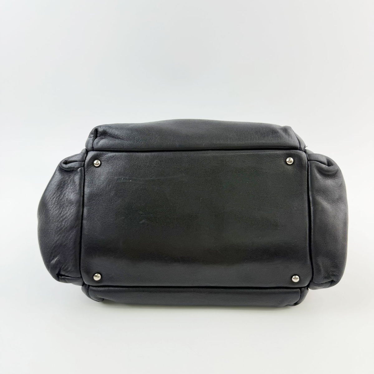 Chanel Quilted CC Logo Gathered Chain Shoulder Bag Leather Black Silver Seal — view 6