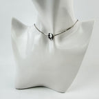 Dior Logo Venetian Chain Necklace Plated Silver Vintage