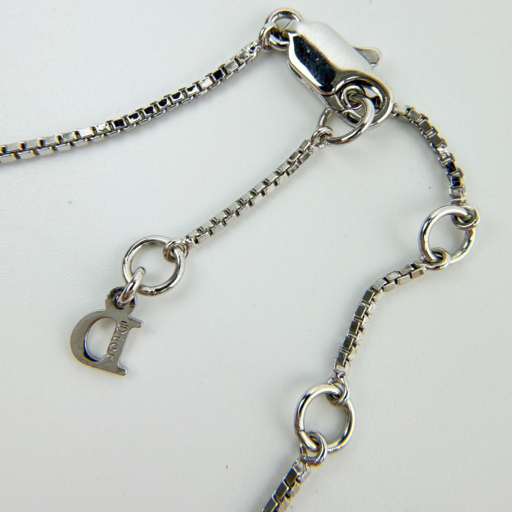 Dior Logo Venetian Chain Necklace Plated Silver Vintage — view 6