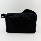Chanel Quilted CC Logo Charm Shoulder Bag Suede Black Seal Vintage — view 2