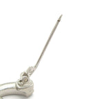 Chanel Brooch CC Logo Silver Clear Heart Rhinestone Pearl — view 4