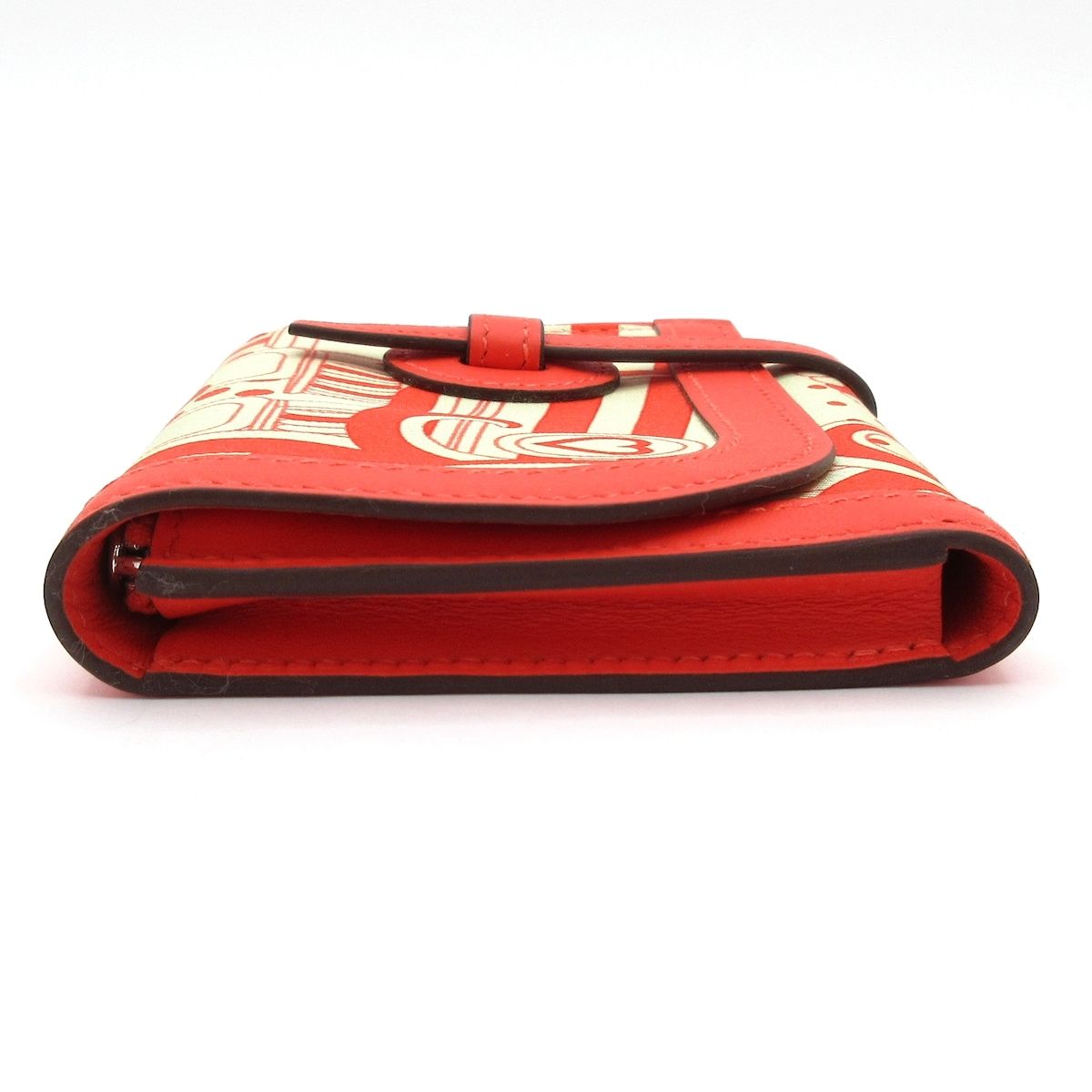 Hermes Coin Purse Avec Soie Ivory Red Silk — view 8