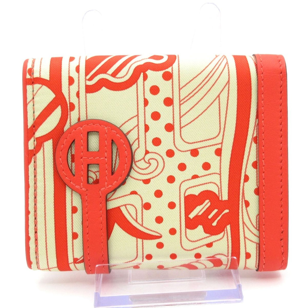 Hermes Coin Purse Avec Soie Ivory Red Silk — view 2
