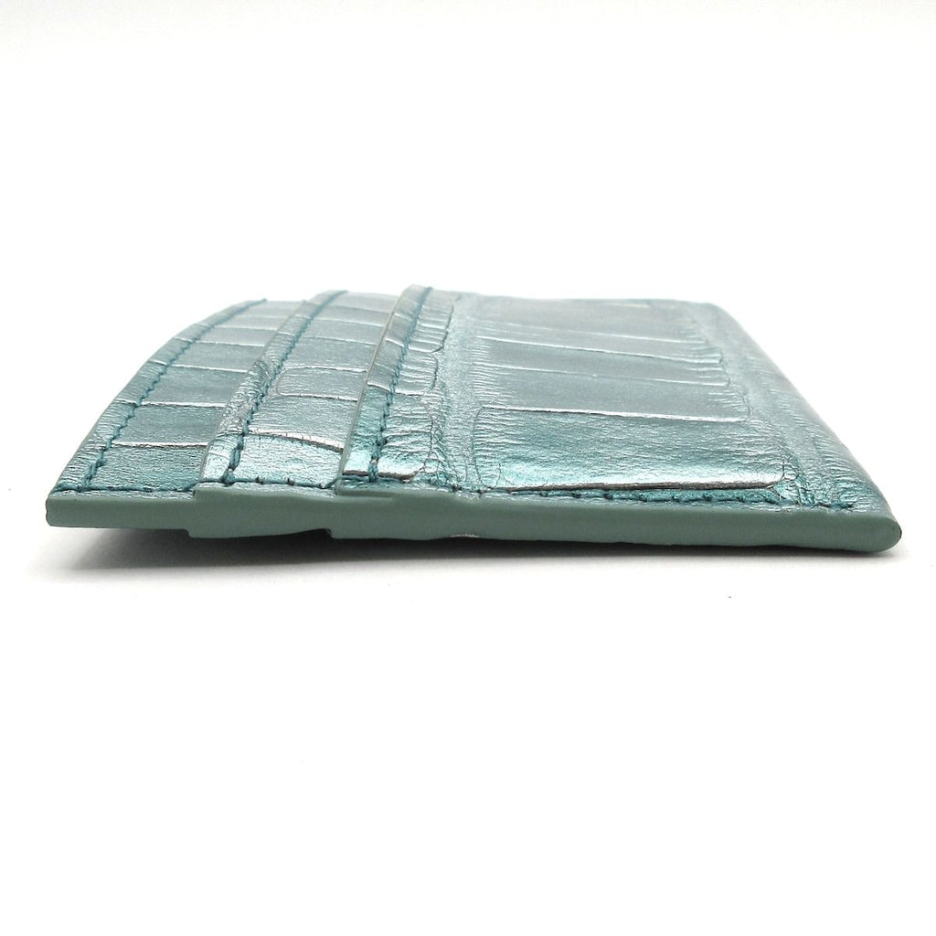 Louis Vuitton Card Case Exotic Leather Double Metallic Green — view 8