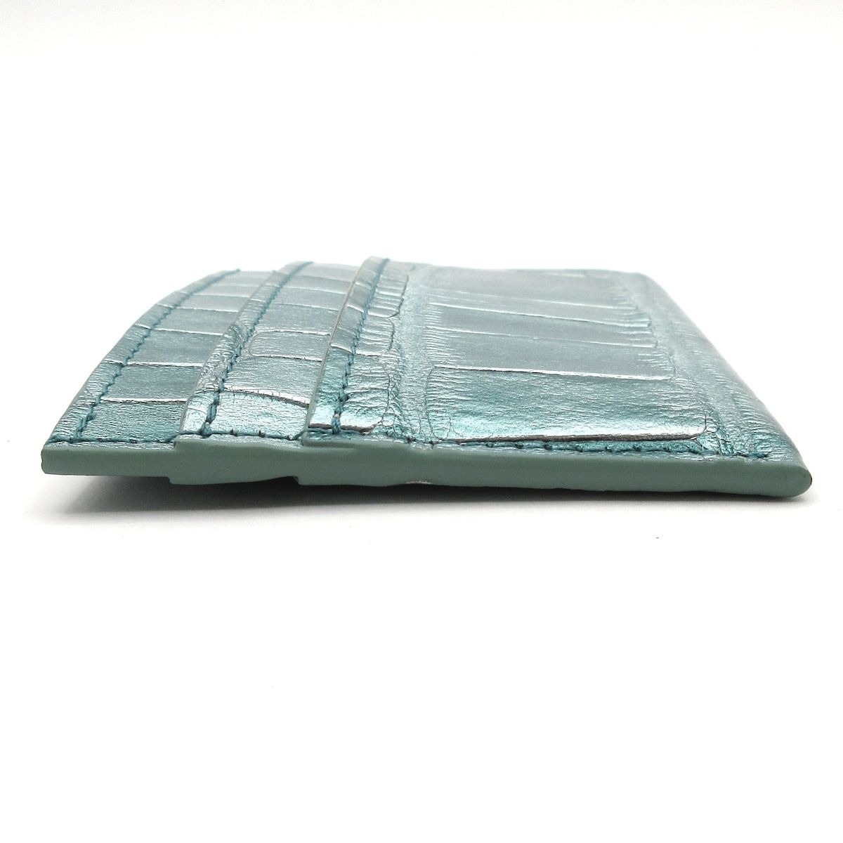 Louis Vuitton Card Case Exotic Leather Double Metallic Green — view 8