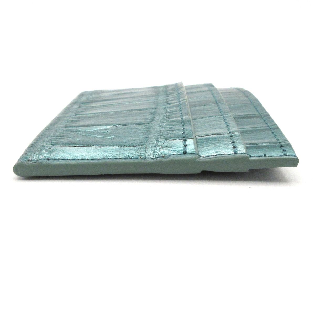 Louis Vuitton Card Case Exotic Leather Double Metallic Green — view 7