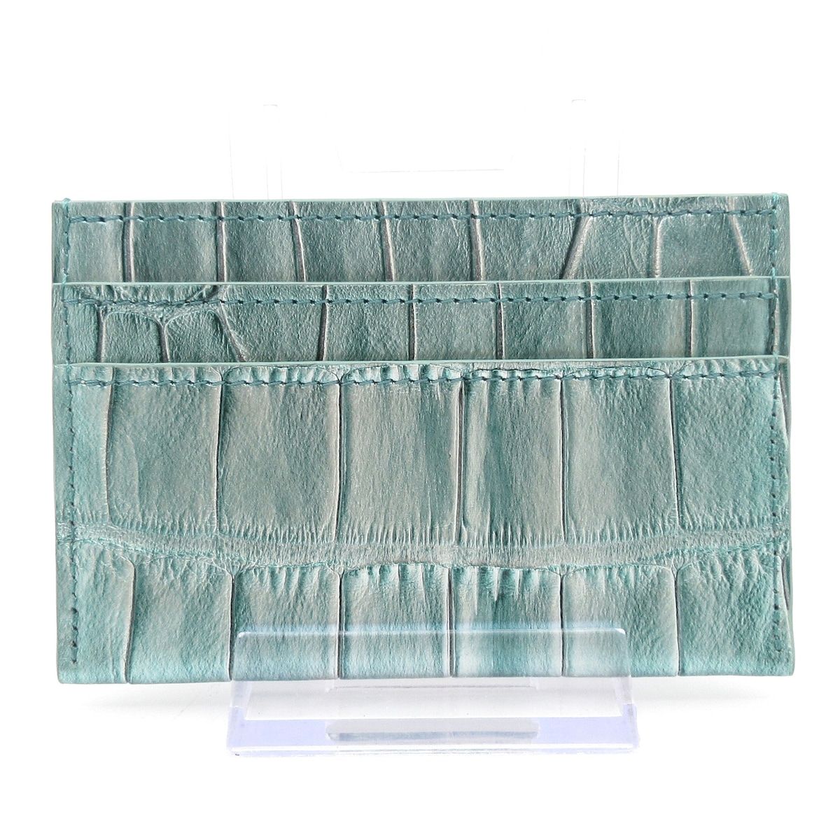 Louis Vuitton Card Case Exotic Leather Double Metallic Green — view 2