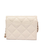 Chanel Mini Chain Wallet Quilted Gold Caviar Leather Shoulder Bag — view 2