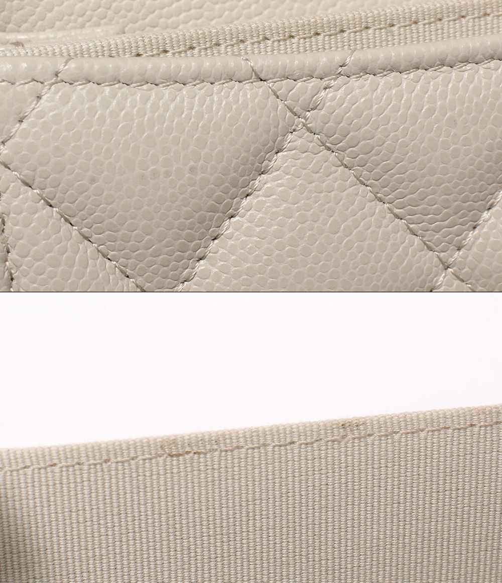Chanel Mini Chain Wallet Quilted Gold Caviar Leather Shoulder Bag — view 7