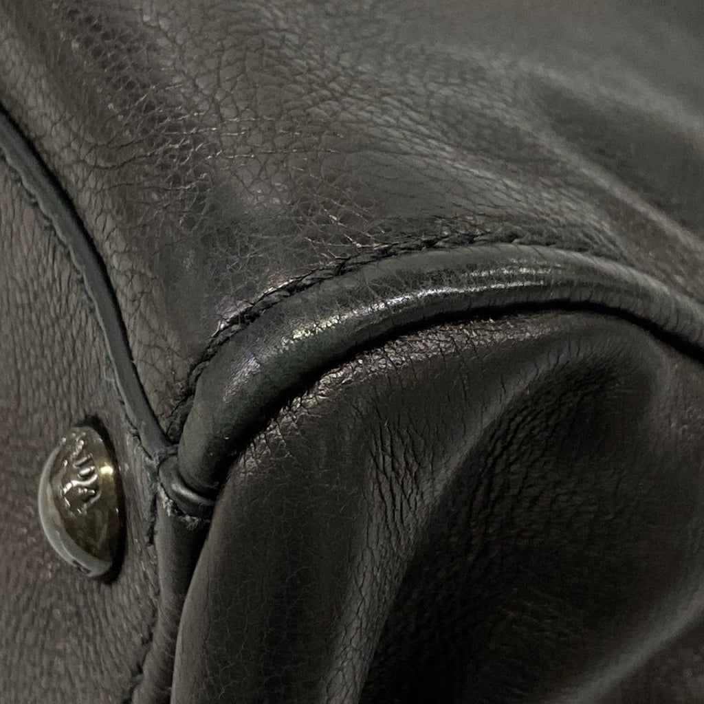 Prada Handbag Black Leather Tag — view 6