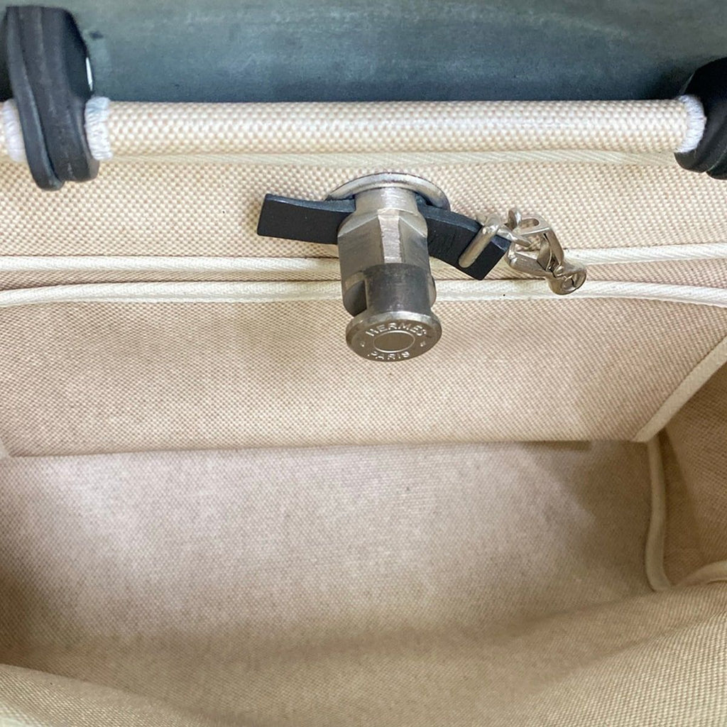 Hermes Handbag Herbag PM Beige Black Silver Leather — view 7