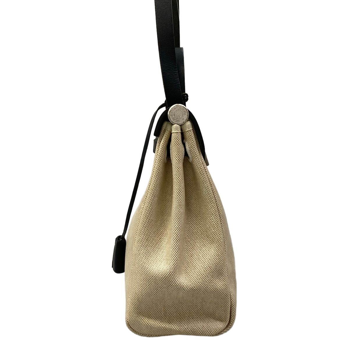 Hermes Handbag Herbag PM Beige Black Silver Leather — view 4
