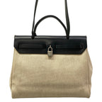Hermes Handbag Herbag PM Beige Black Silver Leather — view 3