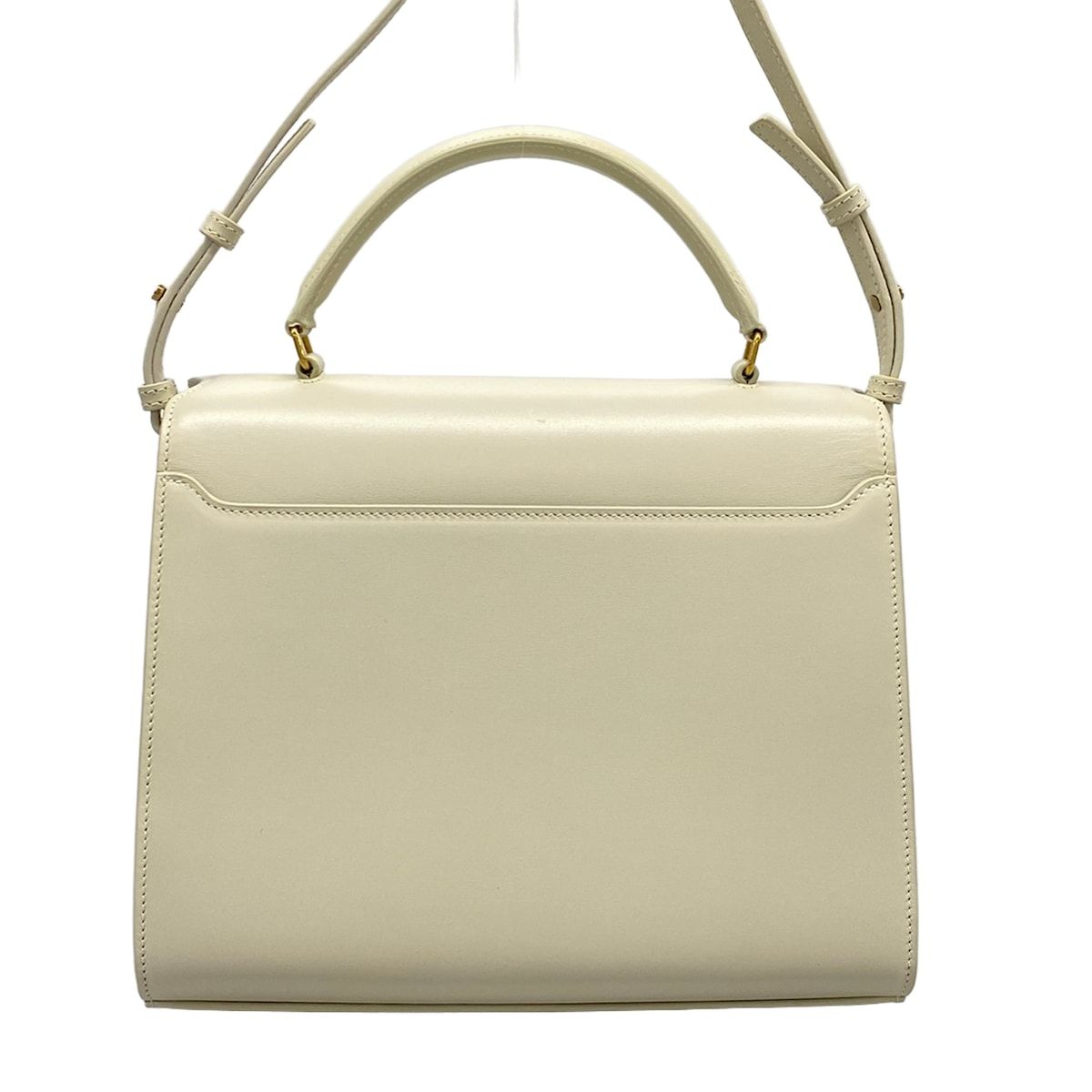 Saint Laurent Paris Handbag Cassandra Top Handle Medium Ivory Leather — view 3