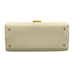 Saint Laurent Paris Handbag Cassandra Top Handle Medium Ivory Leather — view 5