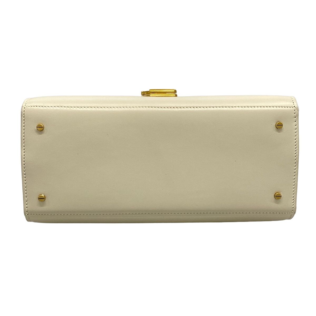 Saint Laurent Paris Handbag Cassandra Top Handle Medium Ivory Leather — view 5