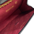 Chanel Shoulder Bag Quilted Black CC Logo Gold Mademoiselle Chain Lambskin — view 7