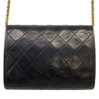 Chanel Shoulder Bag Quilted Black CC Logo Gold Mademoiselle Chain Lambskin — view 3