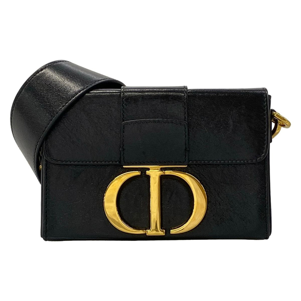 Dior Shoulder Bag 30 Montaigne Box Black Leather