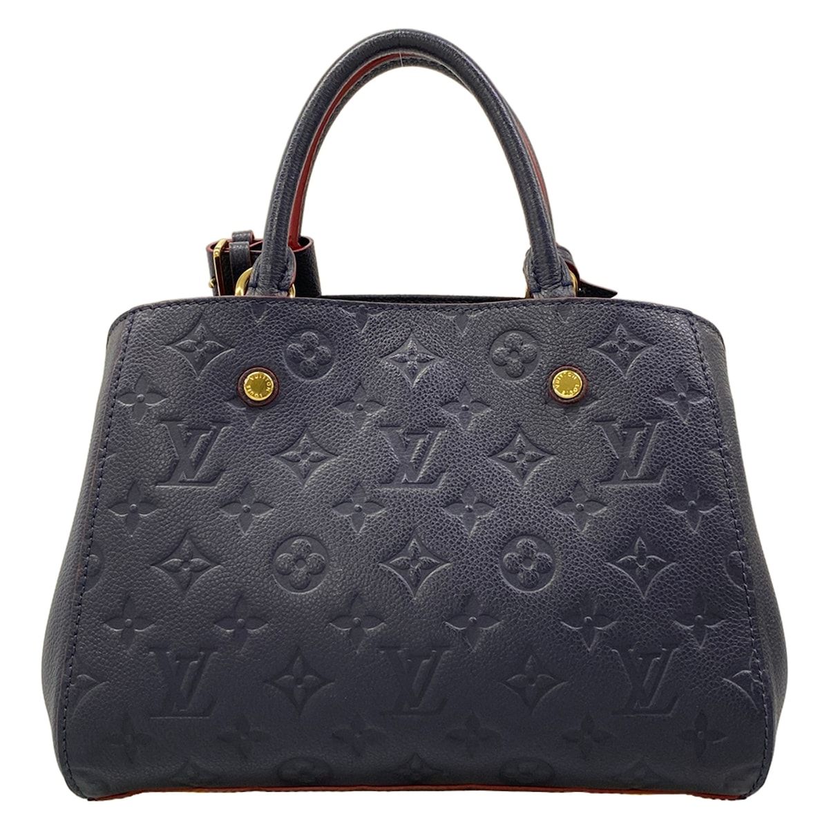 Louis Vuitton Handbag Monogram Empreinte Montaigne BB Marine Rouge Leather — view 3