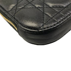 Dior Shoulder Bag Cannage Stitch Black Chain Smartphone Pochette Lambskin — view 6