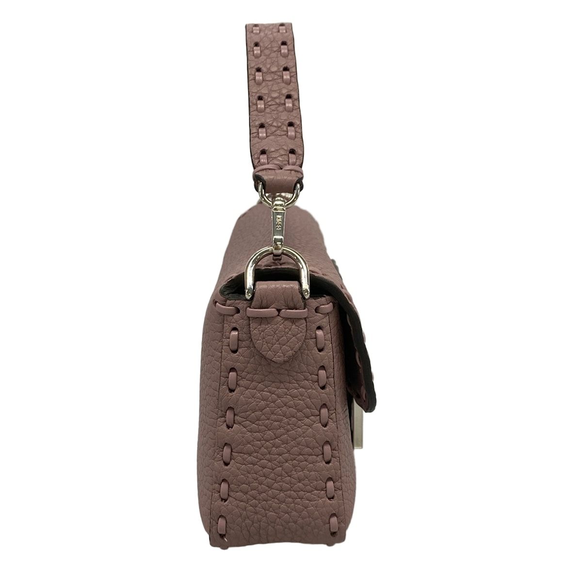 Fendi Handbag Baguette Mini Selleria Purple Leather — view 2