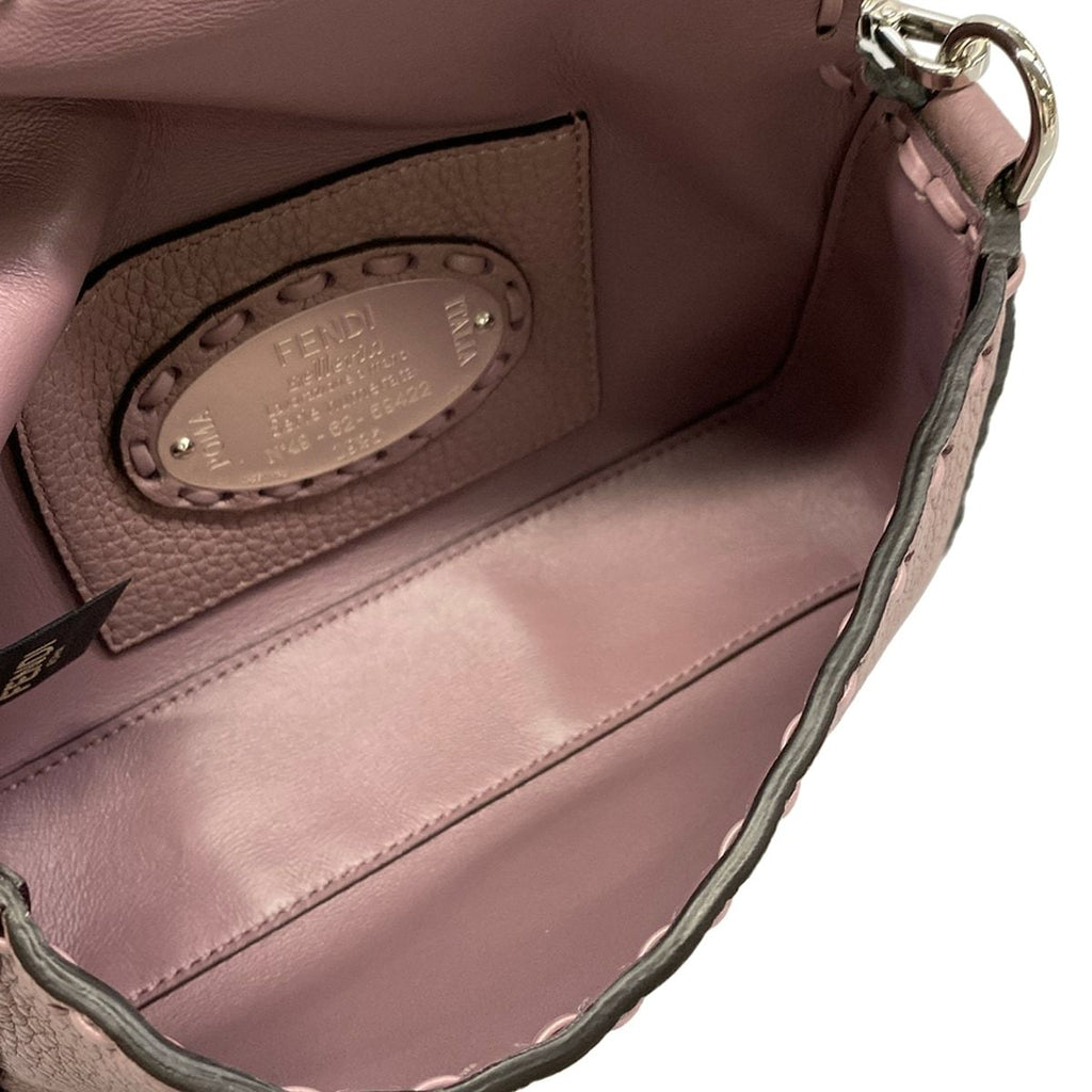 Fendi Handbag Baguette Mini Selleria Purple Leather — view 7