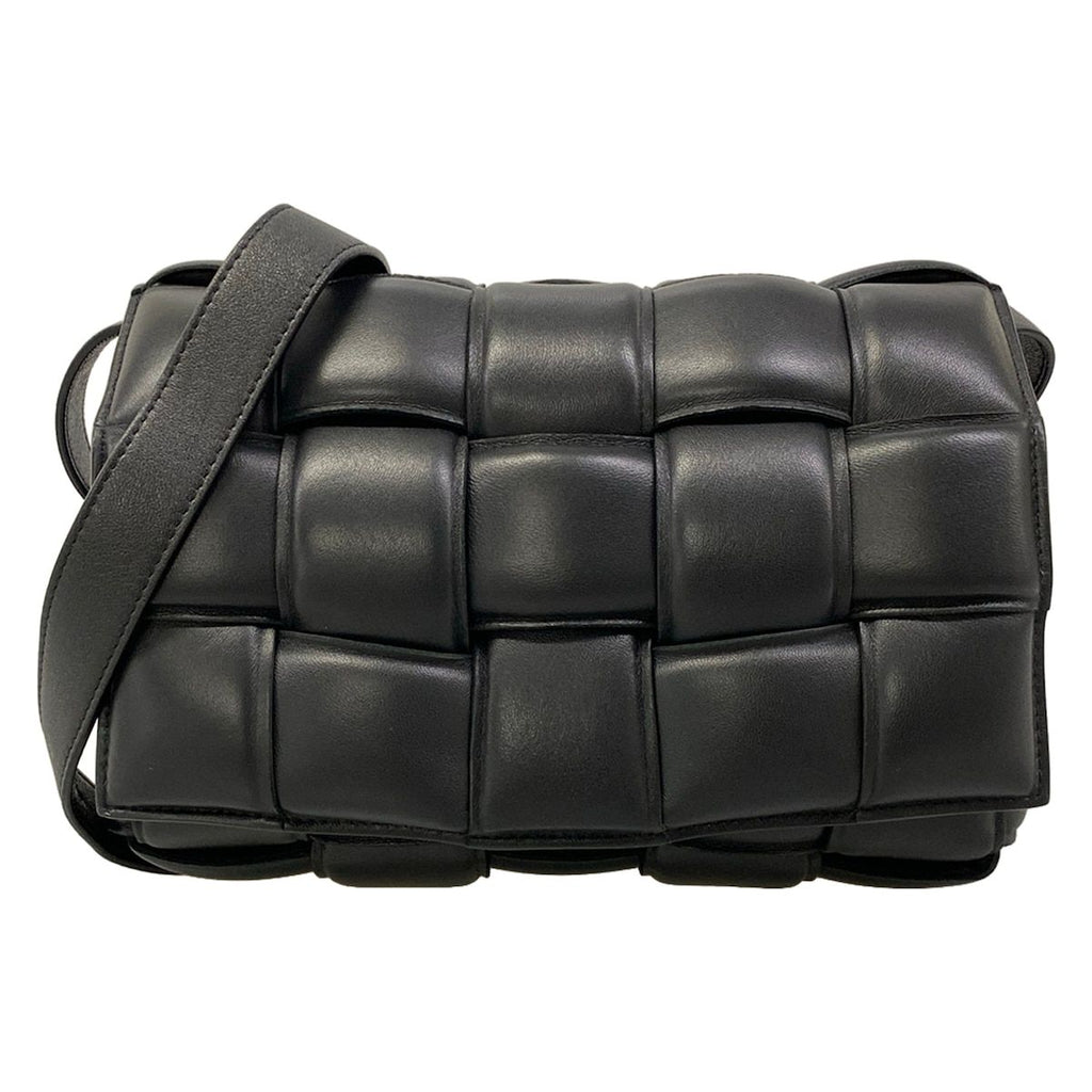 Bottega Veneta Shoulder Bag Padded Cassette Black Lambskin