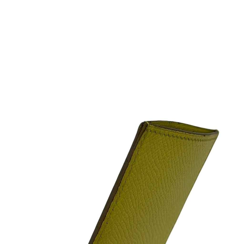 Hermes Card Case Diabolo Yellow Silver — view 5