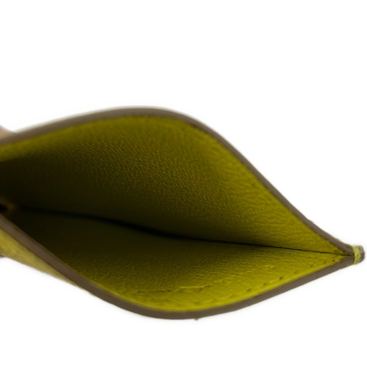 Hermes Card Case Diabolo Yellow Silver — view 3