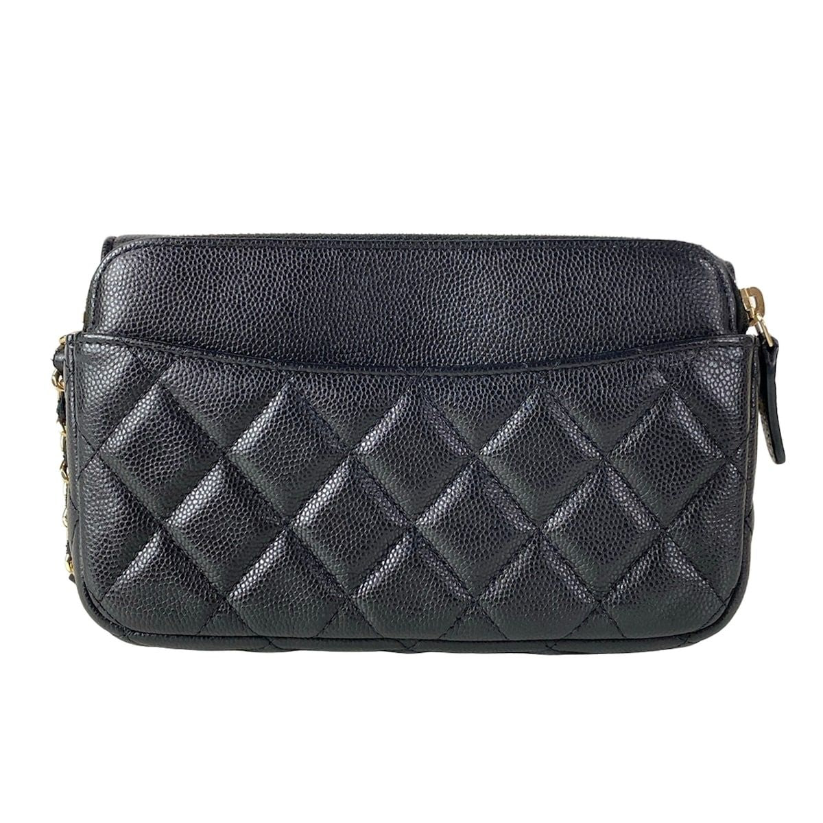 Chanel Wallet Quilted Flap Phone Case Black Gold — view 2