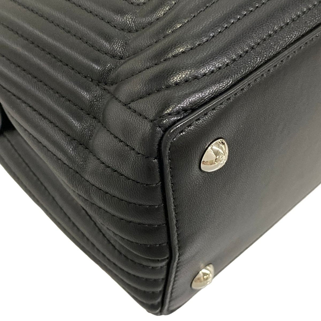 Fendi Handbag Small Dot Com Click Black Leather — view 6