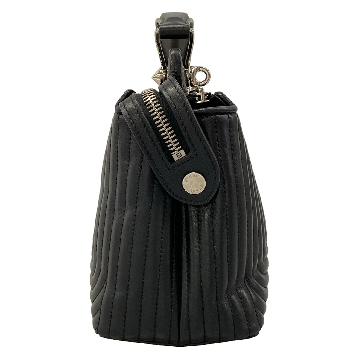Fendi Handbag Small Dot Com Click Black Leather — view 4
