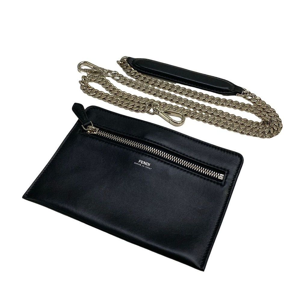 Fendi Handbag Small Dot Com Click Black Leather — view 8