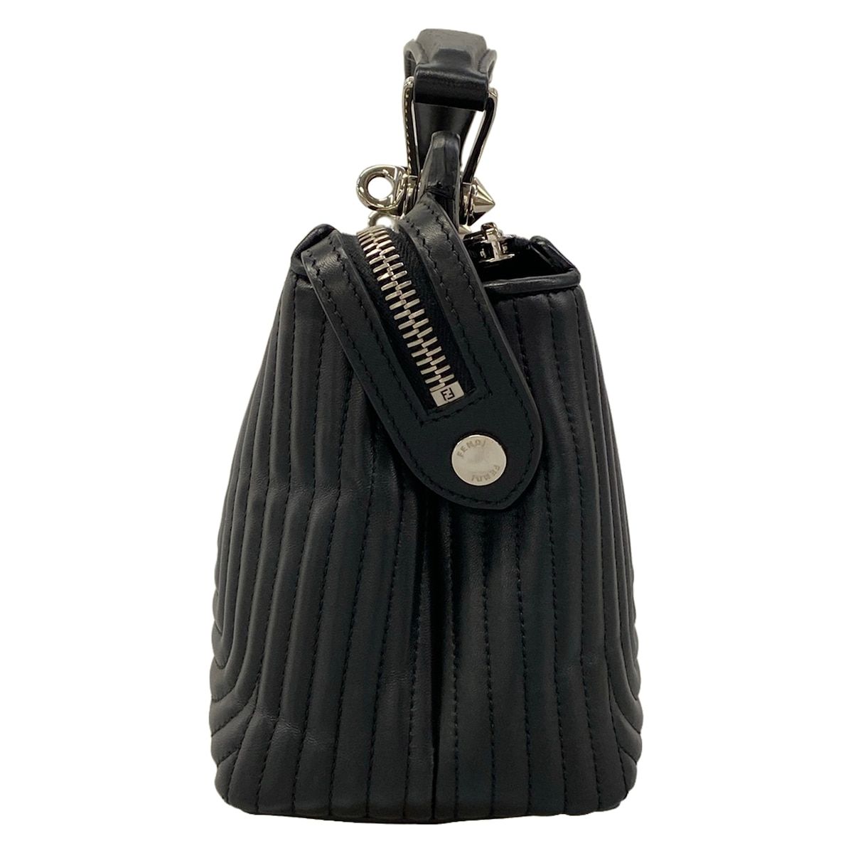 Fendi Handbag Small Dot Com Click Black Leather — view 2