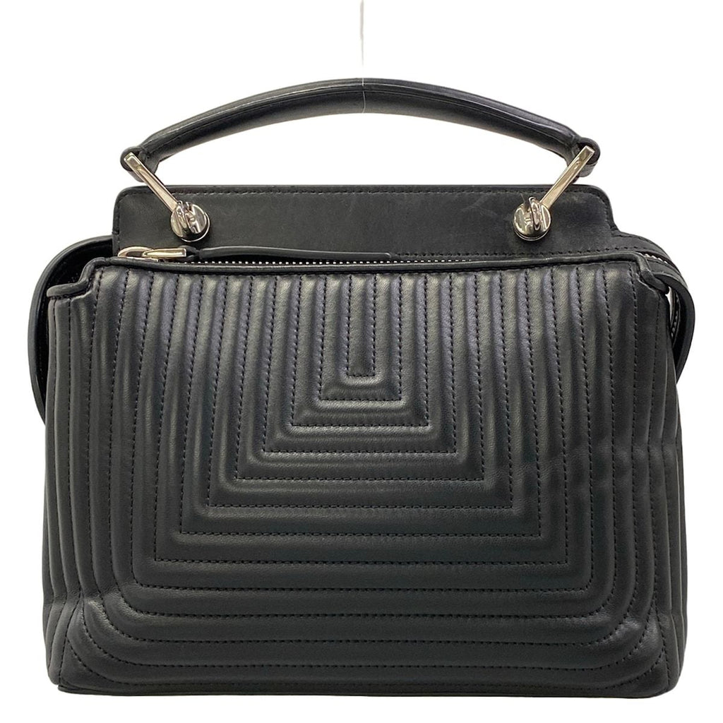 Fendi Handbag Small Dot Com Click Black Leather — view 3