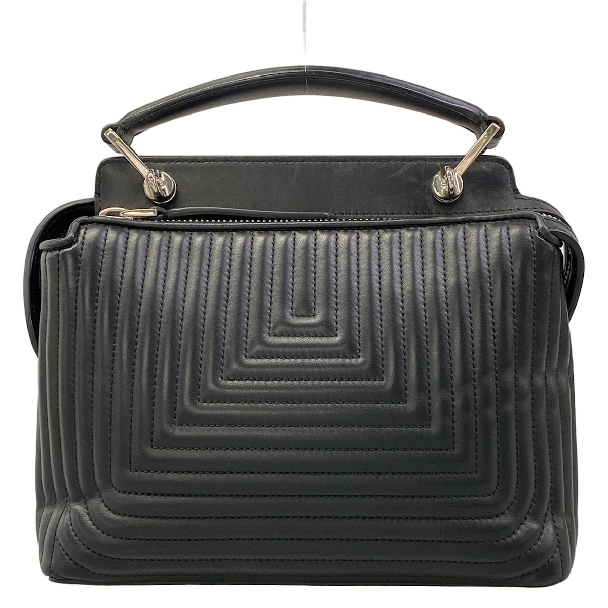 Fendi Handbag Small Dot Com Click Black Leather — view 3