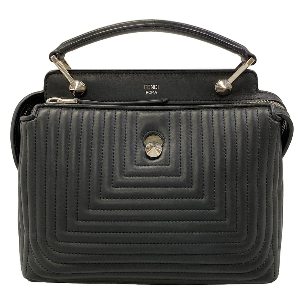 Fendi Handbag Small Dot Com Click Black Leather
