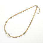 Dior Vintage Necklace CD Logo Choker Gold Cream — view 3