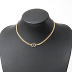 Dior Vintage Necklace CD Logo Choker Gold Cream — view 2