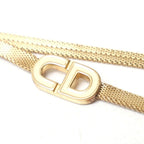 Dior Vintage Necklace CD Logo Choker Gold Cream — view 5
