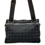Chanel Shoulder Bag New Travel Line Black Gold Leather — view 3