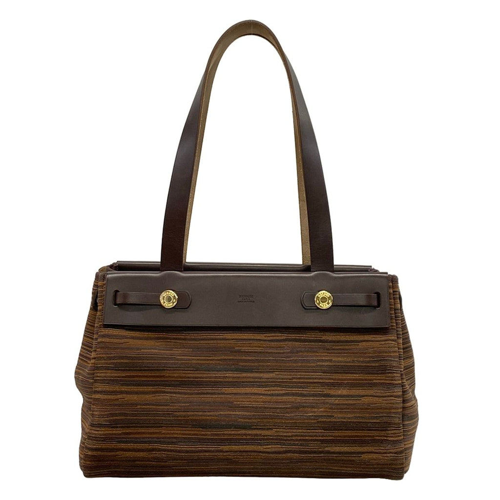Hermes Tote Bag Herbag Cabas PM Dark Brown Multi Gold — view 3