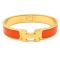 Hermes Bangle Clic H Gold Orange Bracelet